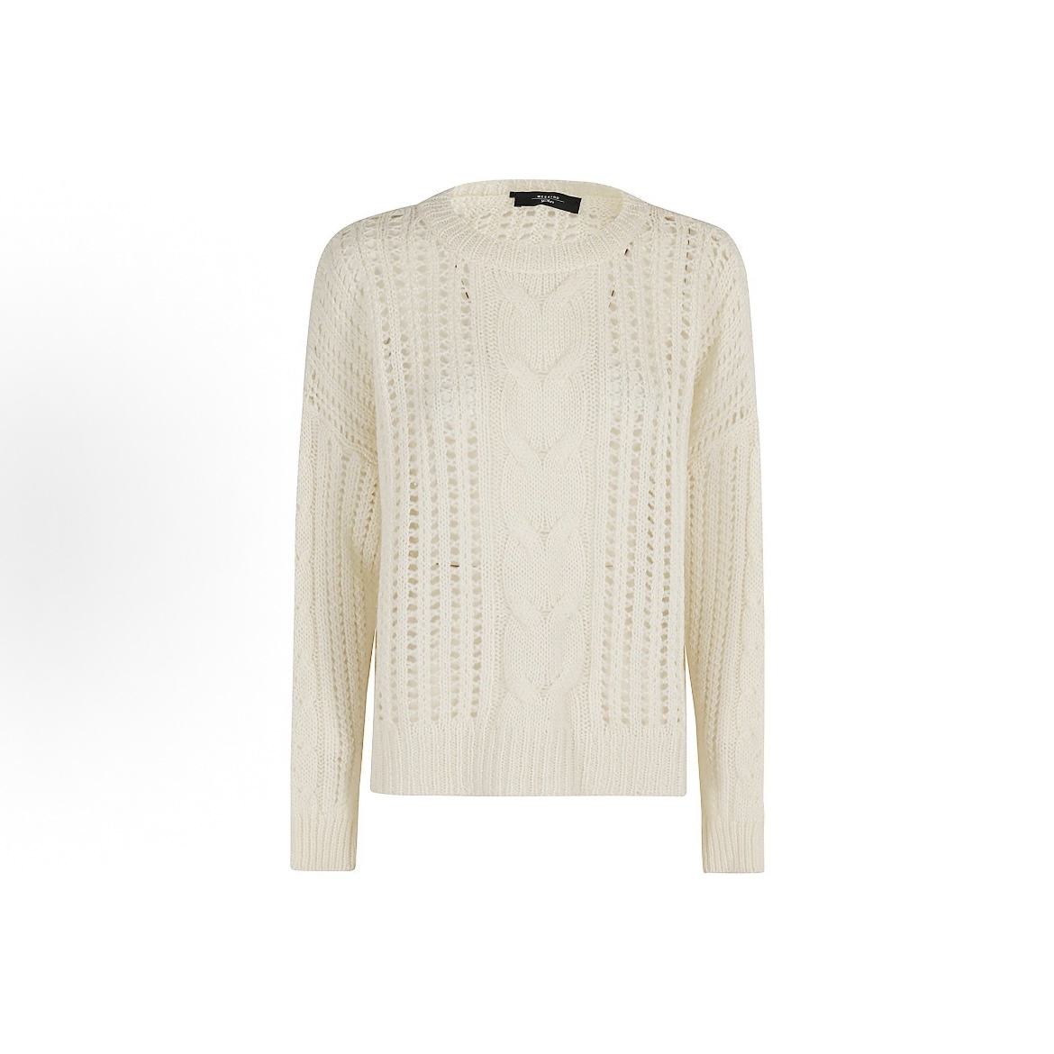 未使用 MaxMara 纯色圆领套头长袖针织衫女款杏色