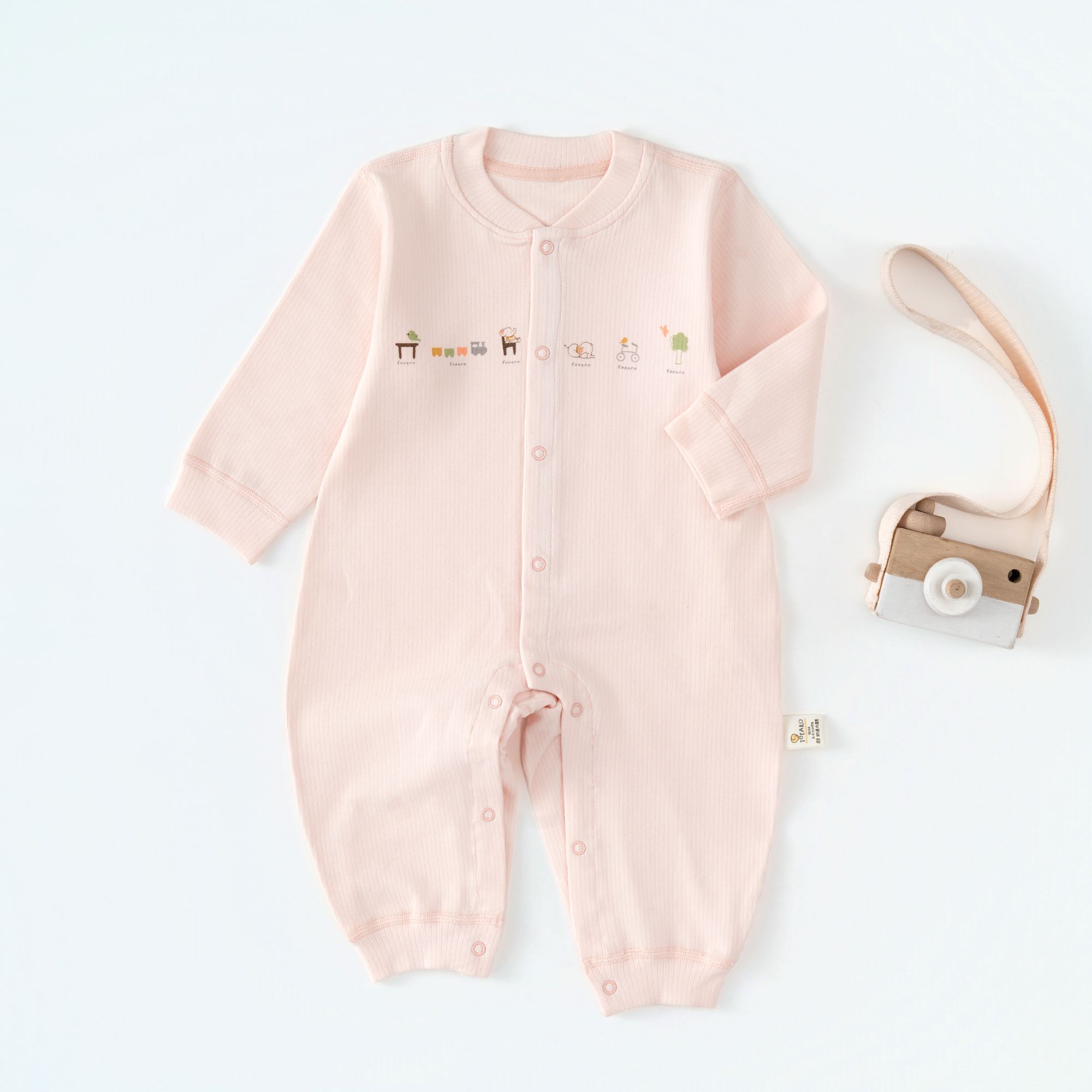 闲适时光婴幼儿春秋款纯棉保暖连身衣连体衣新生儿宝宝婴儿爬服