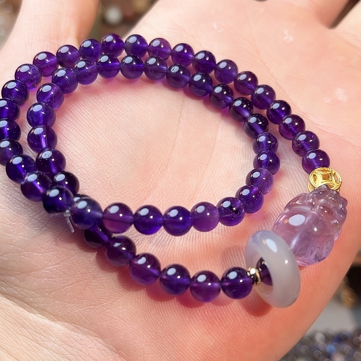 水晶手链未镶嵌紫水手链