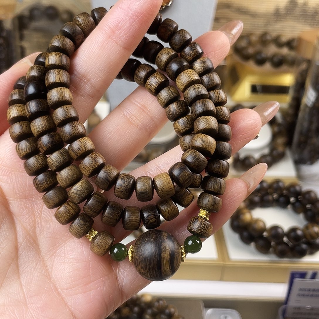 手串沉香富森红土沉窖藏古董玉化瘤疤0.8