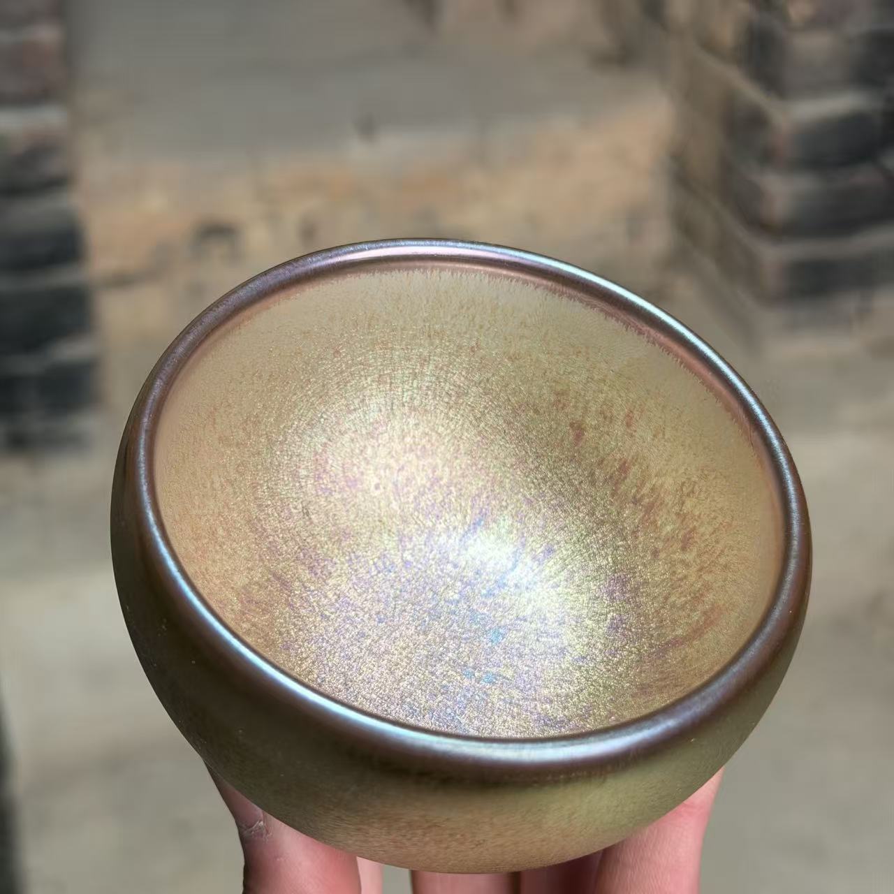 建窑建盏 极光金 茶盏主人杯 电烧