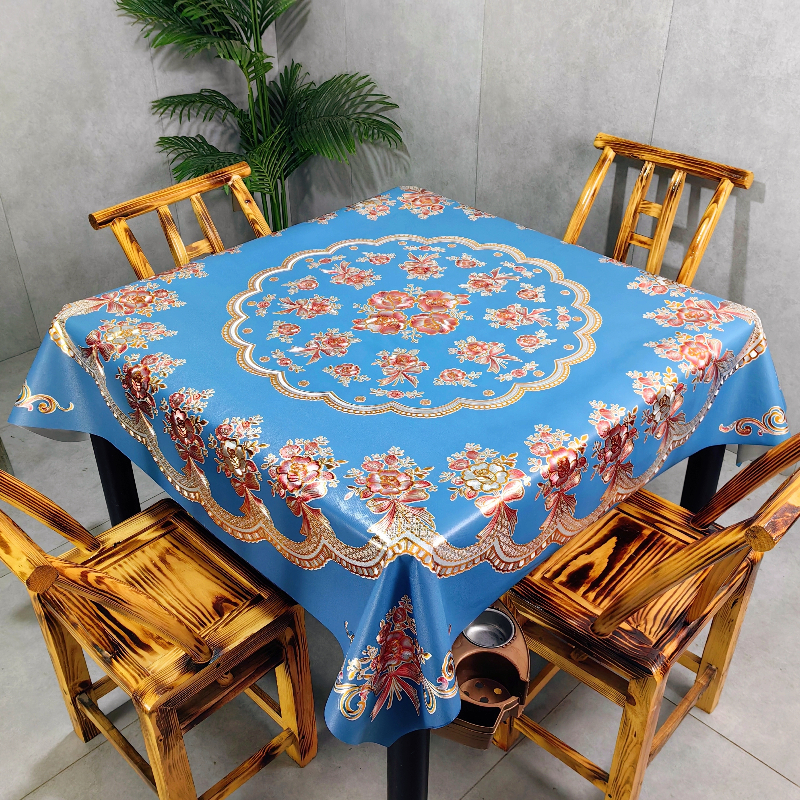 喜庆红色正方形圆形桌布八仙桌圆桌麻将桌防水防油防烫免洗家用
