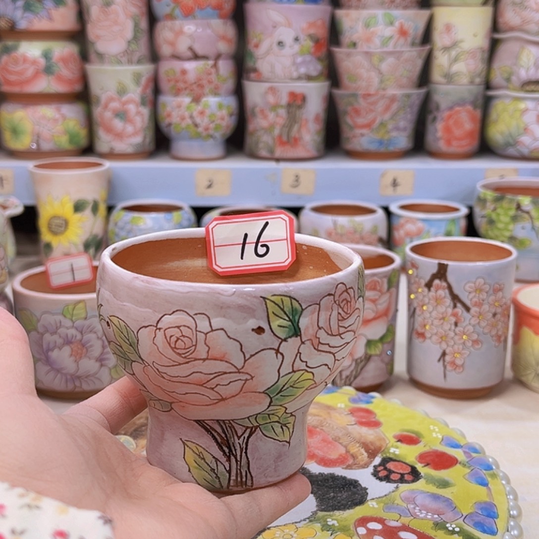 花盆景德镇多肉手绘花盆瑕疵
