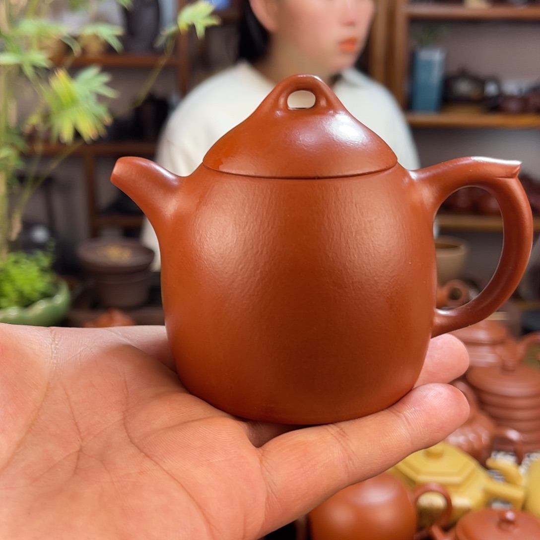 紫砂壶环****y全手工秦权180cc原矿赵庄皱皮朱泥