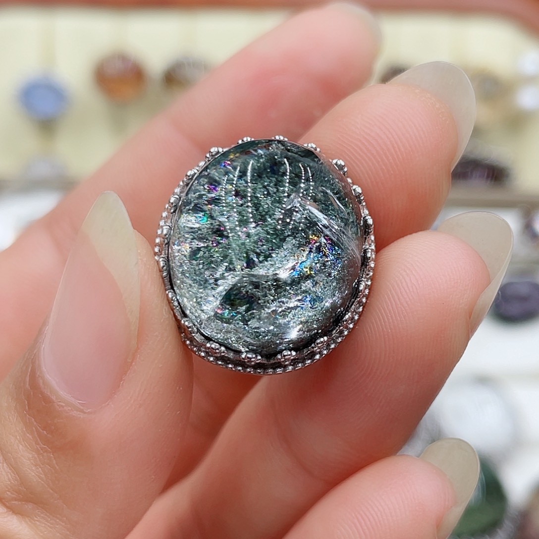 水晶磨合定制手链银S925镶嵌凝*。