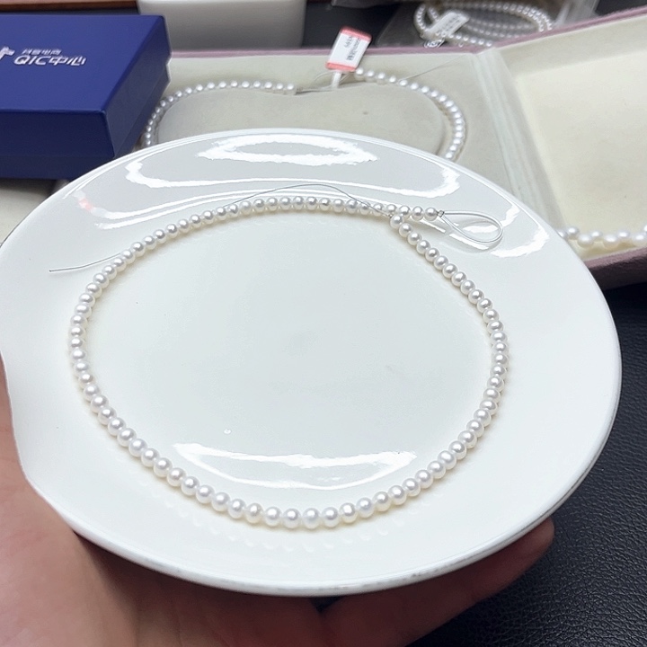 钛钢珍珠项链淡水珍珠10