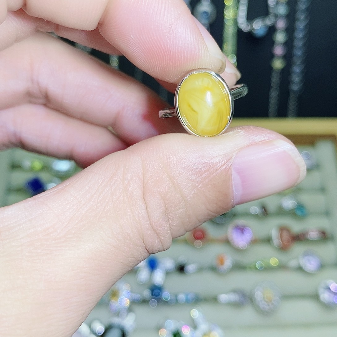 未镶嵌蜜蜡戒指5599