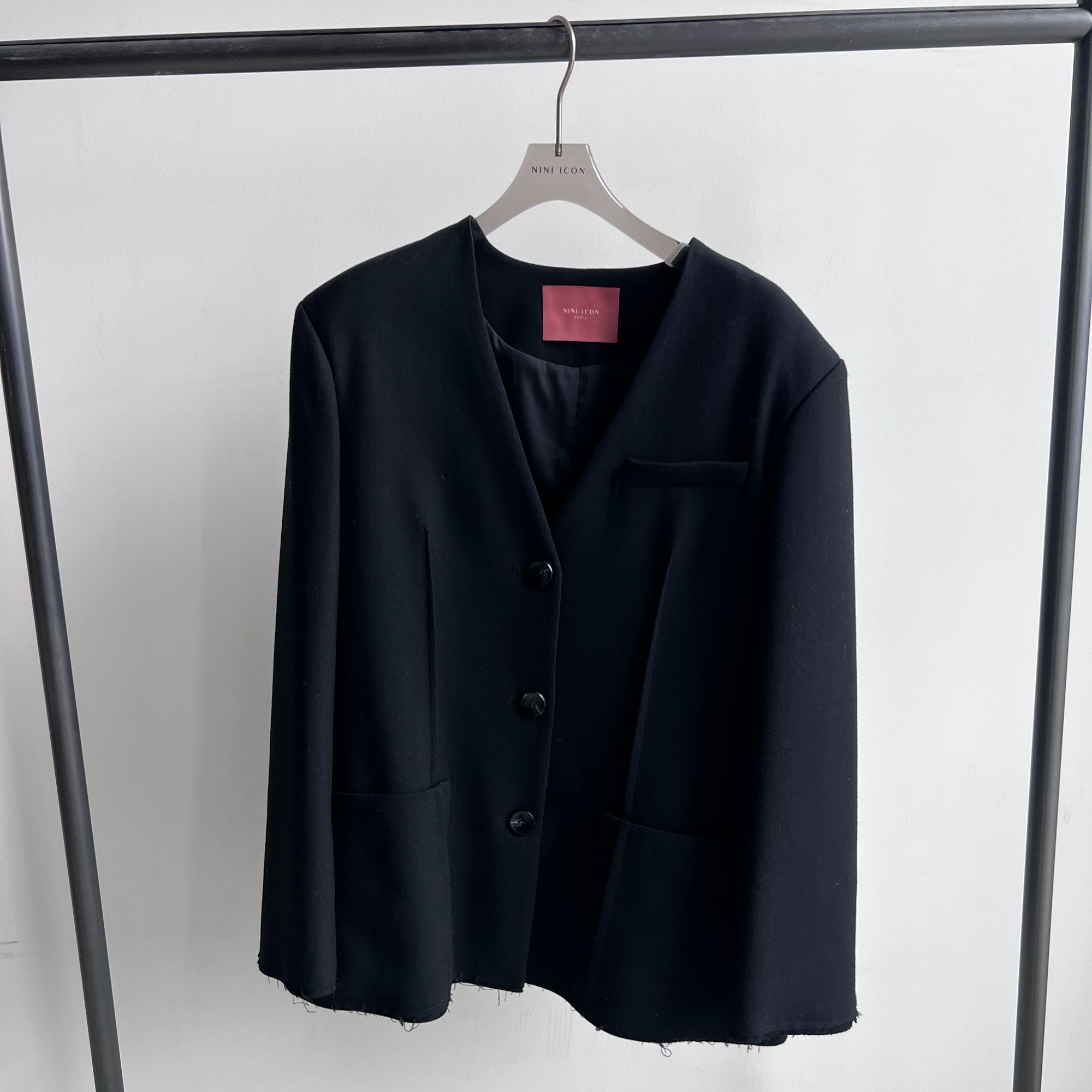 【NINI ICON商场同款清仓】秋冬单排扣长袖西装外套17100