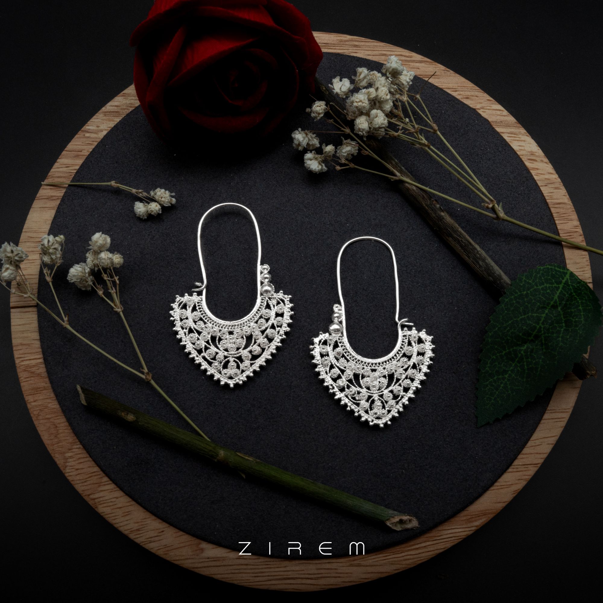 足银耳饰 ZIREM 小花篮耳环