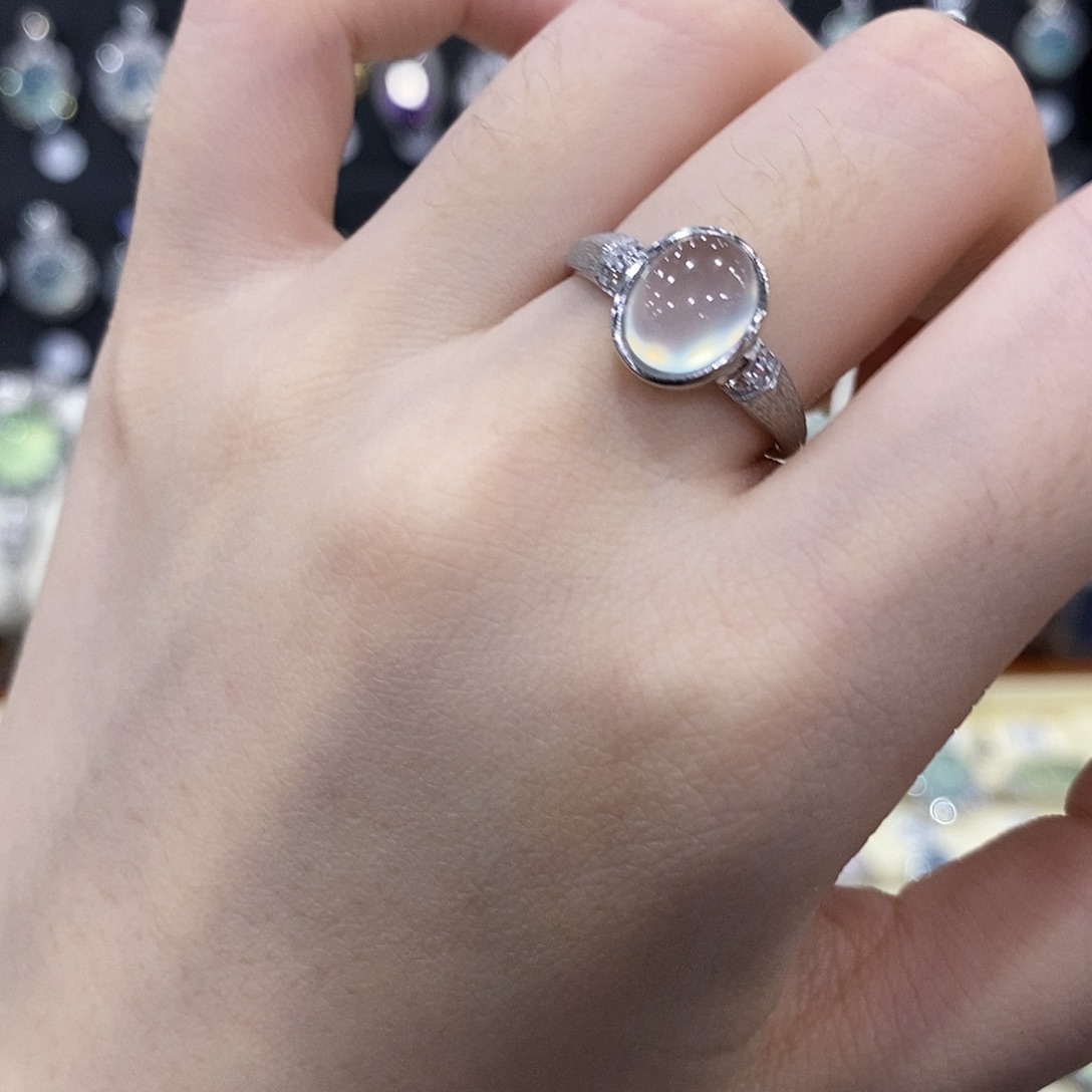 蛇纹石玉银S925镶嵌戒指