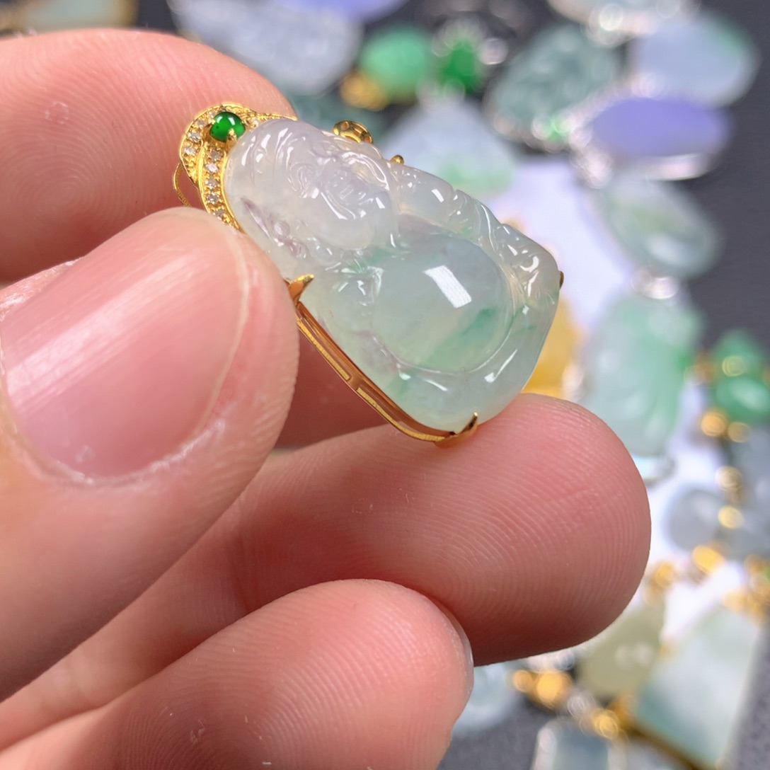 【闪购商品】翡翠颈饰18K金镶嵌翡翠