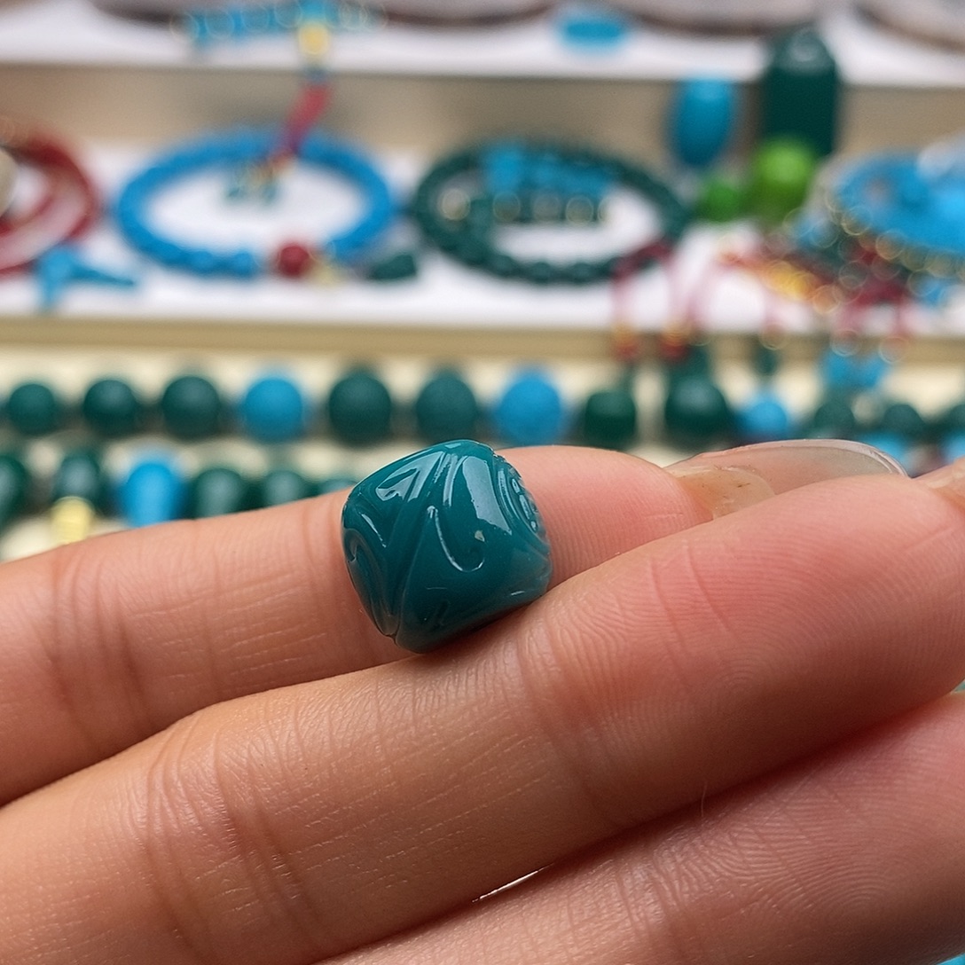 王***忆琉璃DIY蓝绿色12mm博古