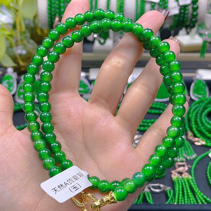 翡翠颈饰未镶嵌圆珠项链7
