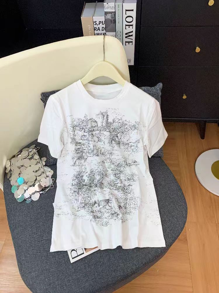 25年早春新款圆领风景针织衫短袖（25T0827-086）