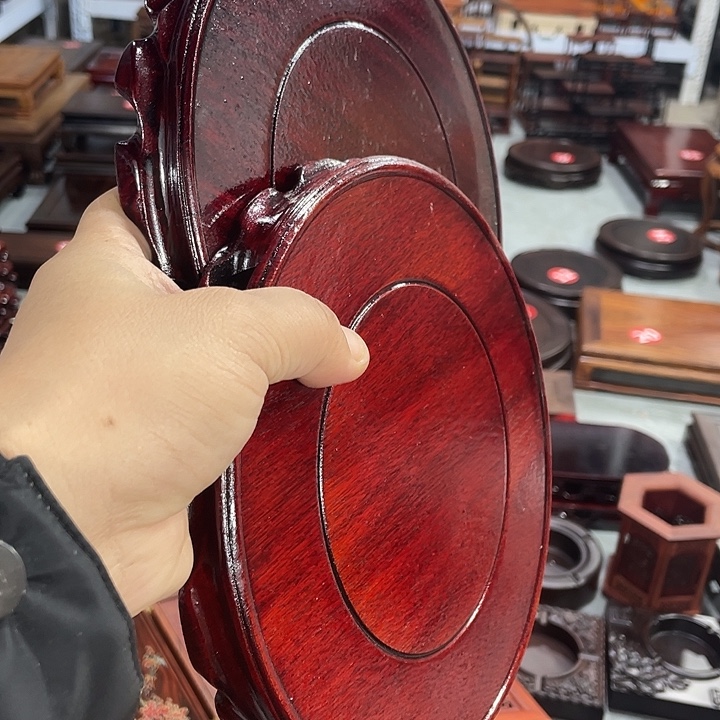 红木底座工艺品紫砂红木底座工艺品20公分2个