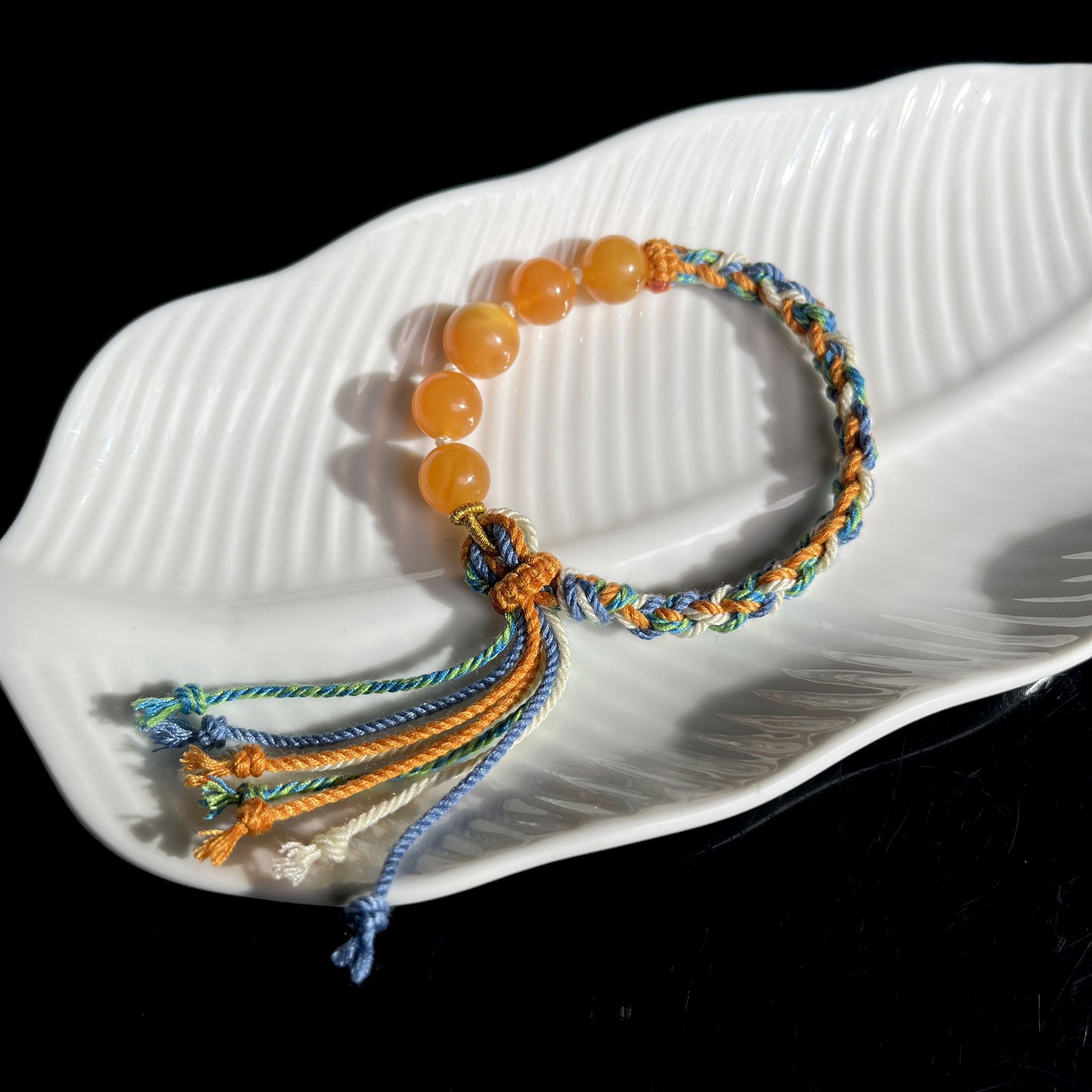 【大鱼甄选】老花蜡编绳手串10-11mm+SJ235多样性发其一