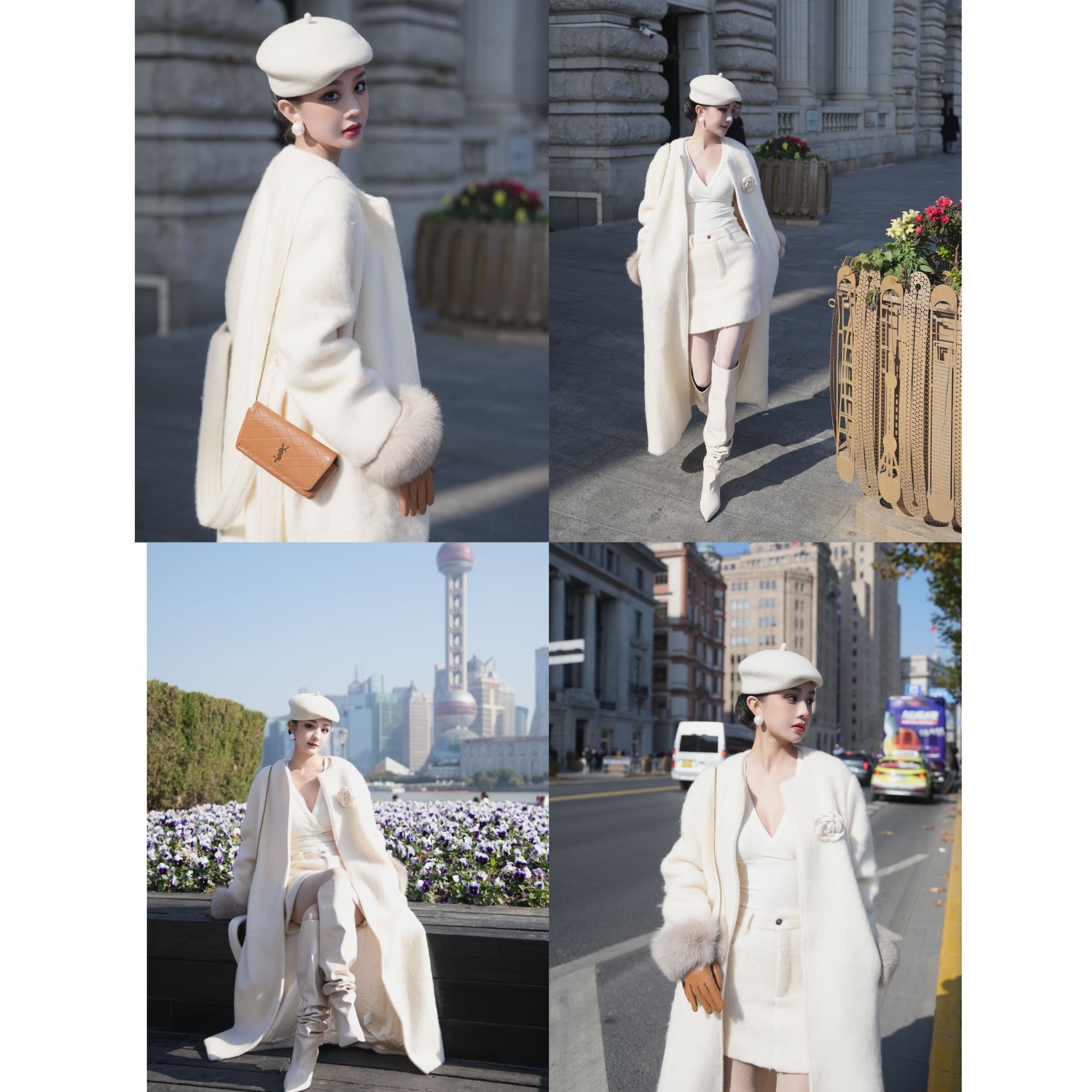 2025冬MIKIBABY“栀子白茶”气质韩版裙裤套装（衣长128）