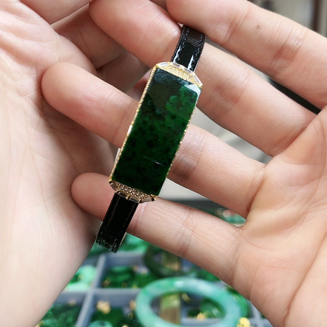 翡翠手链银S925镶嵌手链