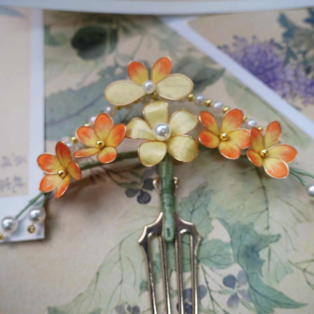 大麦吖古风发饰汉服绒花发簪 手工制作默认微瑕 