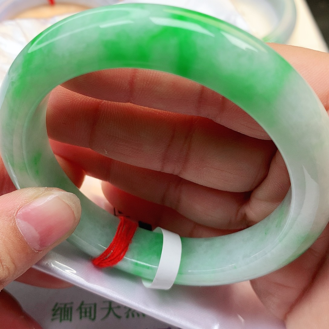 未镶嵌手镯翡翠A货翡翠老坑阳绿140号
