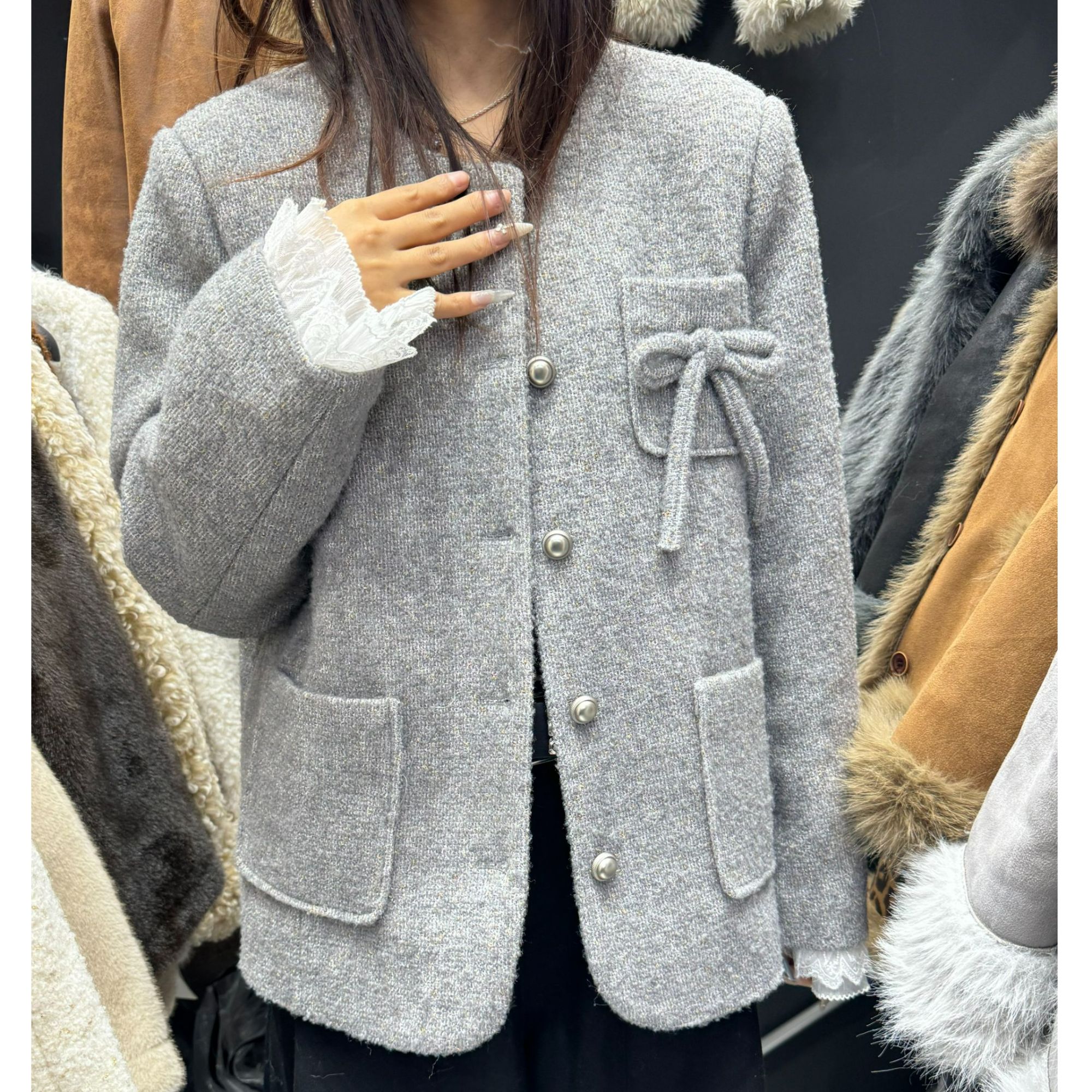 NICE圈圈、咱奶风小香加羽绒设计感冬季外套A1512