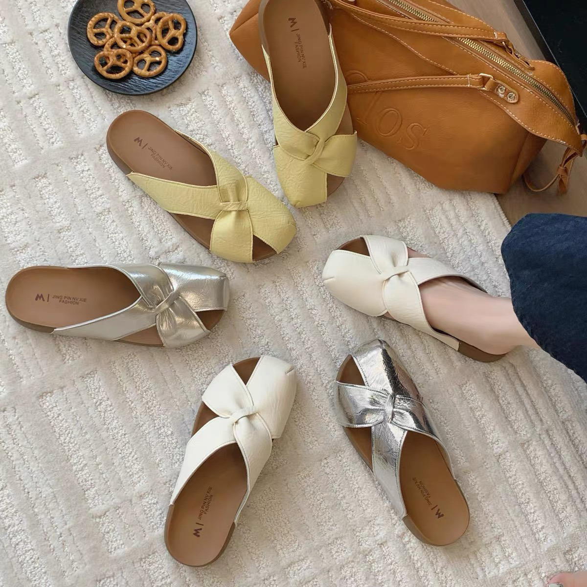 198-7 勃肯拖鞋女夏新款包头半拖鞋外穿懒人舒适百搭洋气一脚蹬