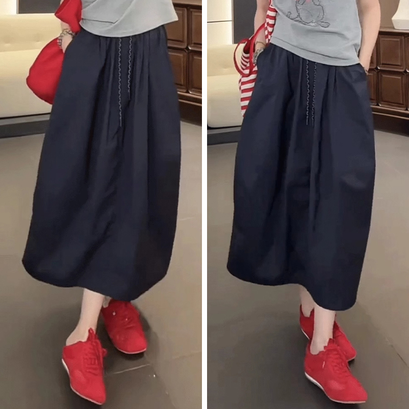 （现货带险）夏季薄款茧型半身裙女小个子梨型身材宽松山本南瓜裙