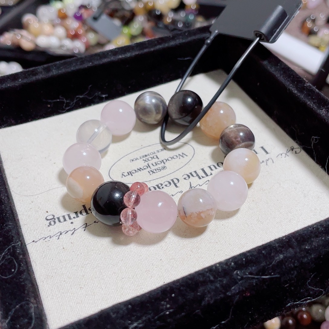 手链水晶未镶嵌粉棕孤品