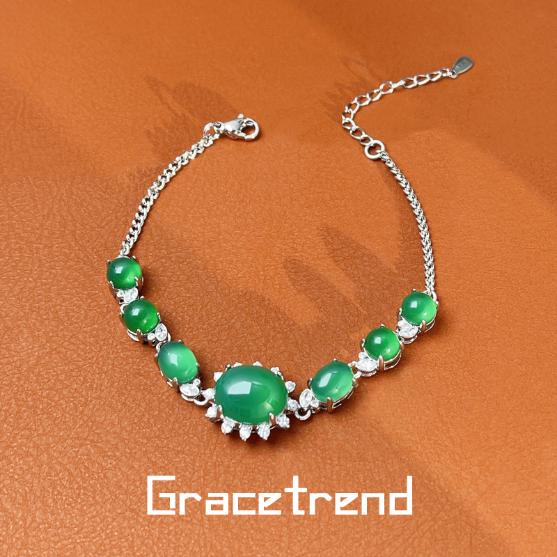 Grace trend 铜合金手链 简约百搭轻奢时尚精美镶嵌精致手链D-473