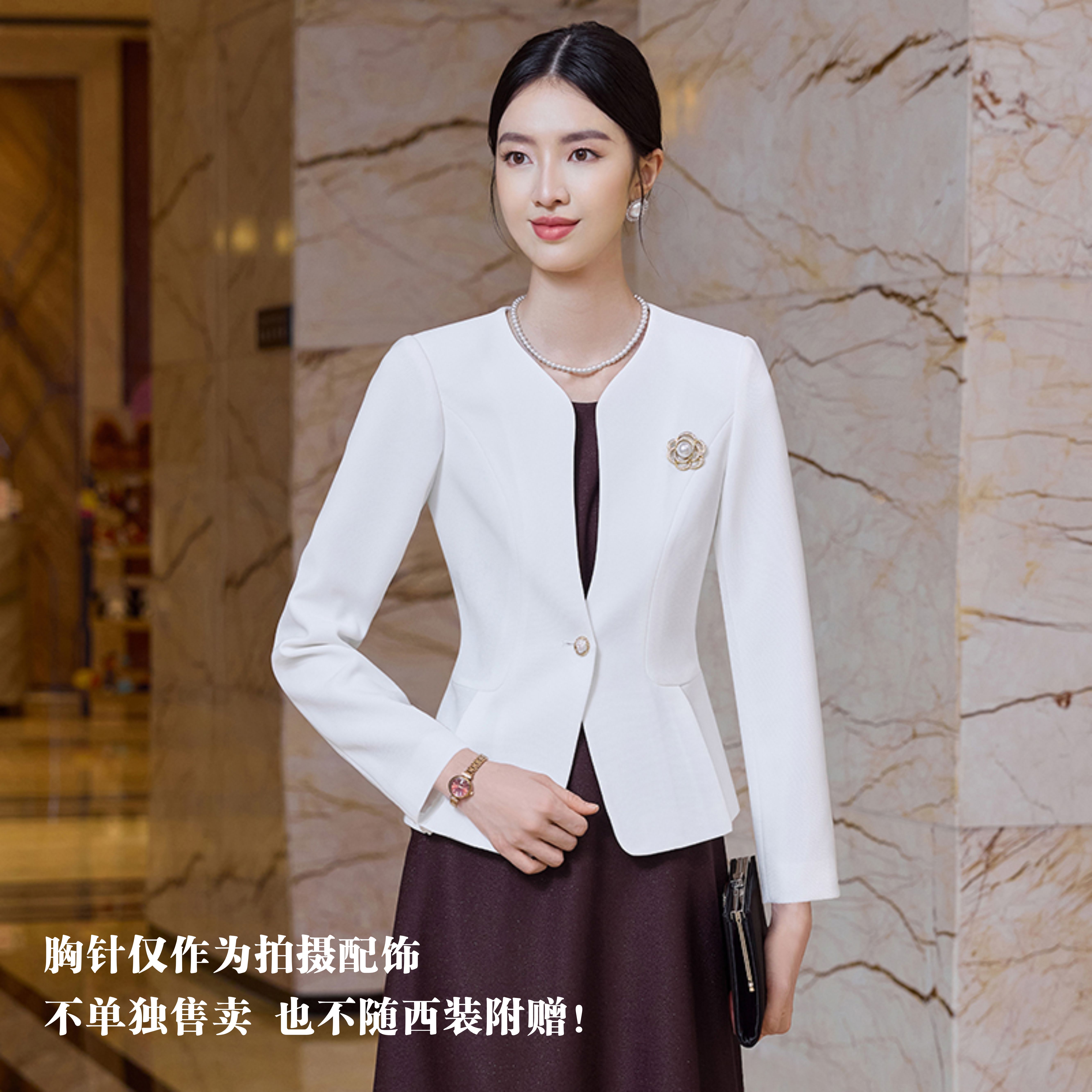 【雅韵西装】时尚干练气质显瘦无领西装外套拉夏贝尔.8185.MF茗