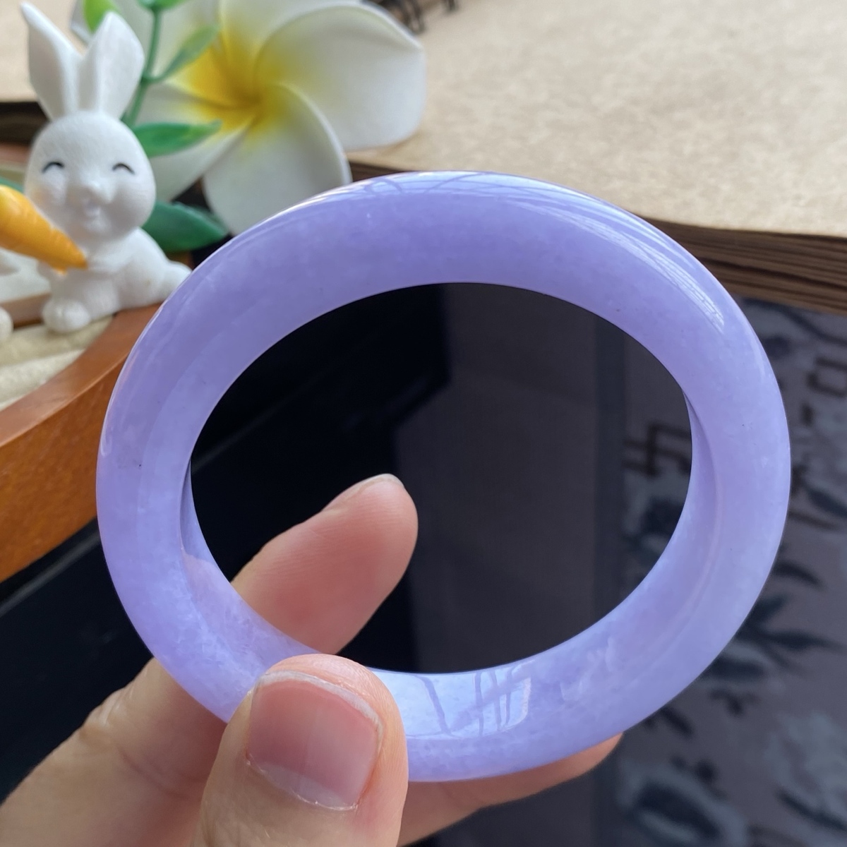 2.27批1143号翡翠手镯52.6-12.1-8.5正圈紫罗兰！紫霞般的浪漫与