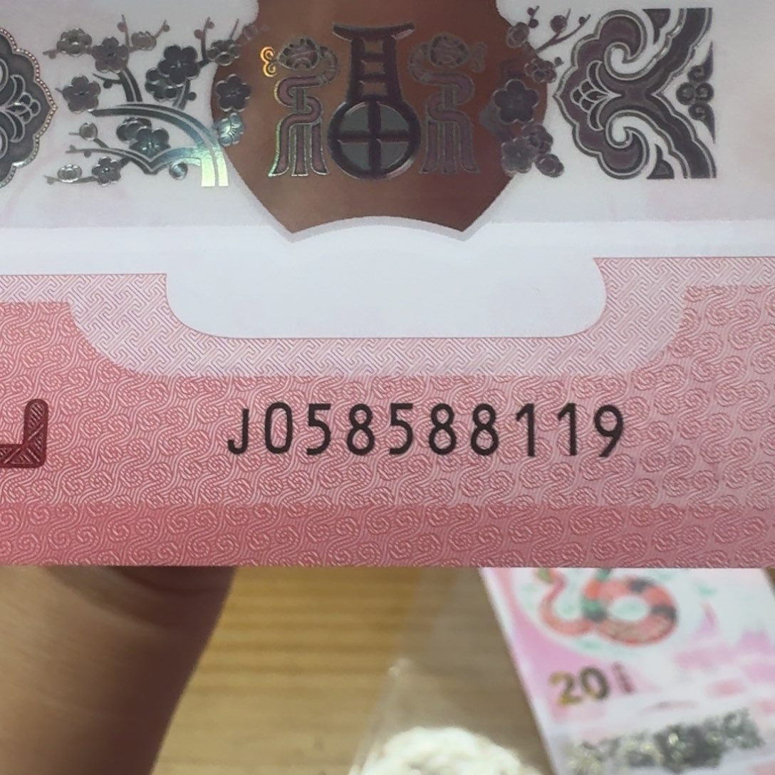 塑料蛇年纪念钞J058588119