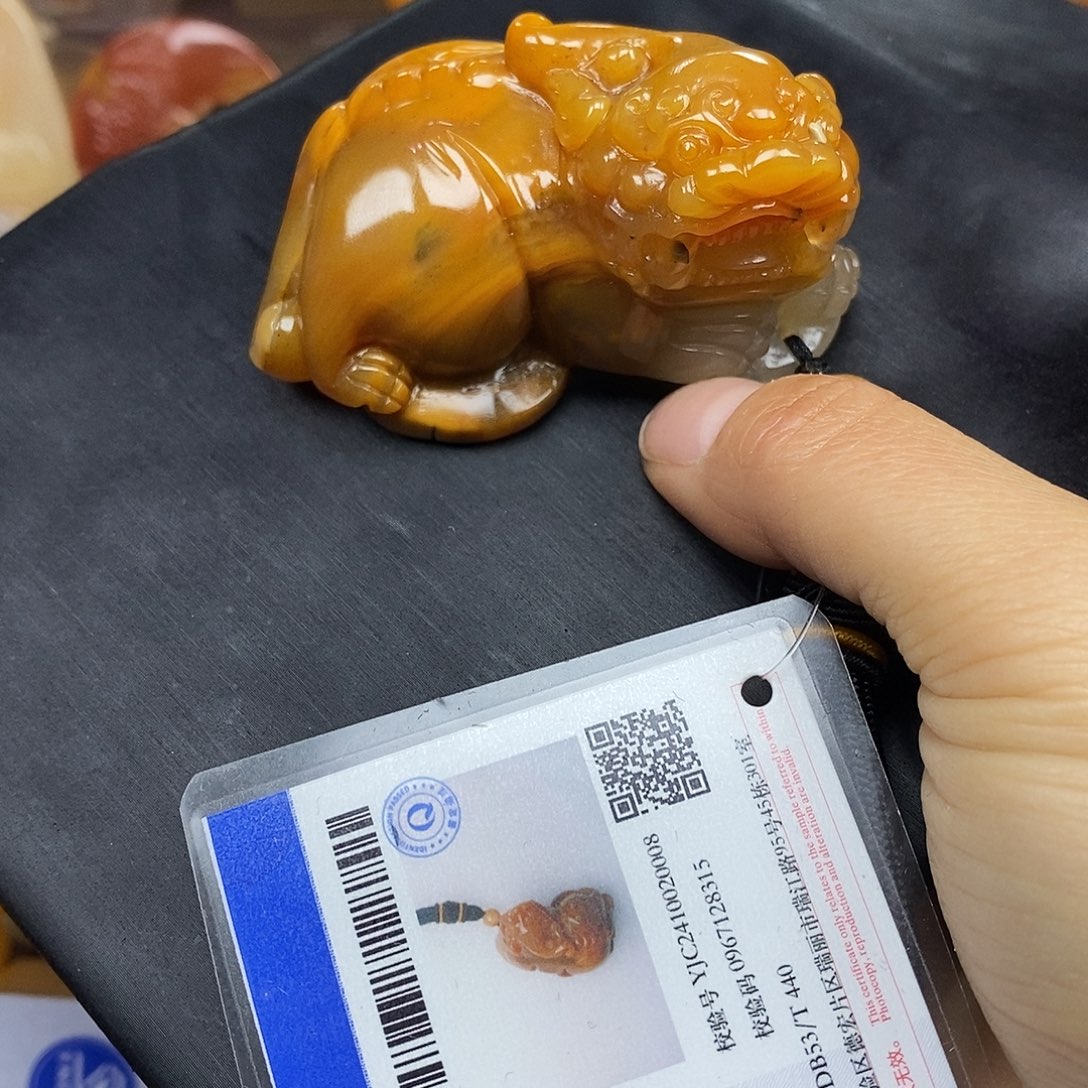 石英质玉（黄龙玉）颈饰未镶嵌