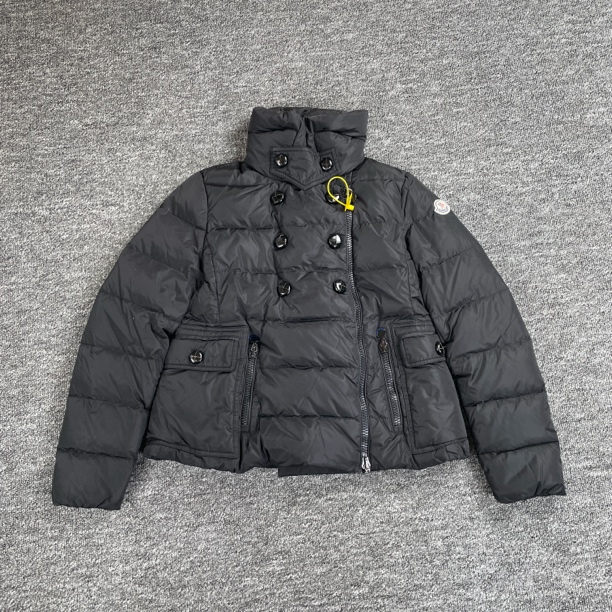7075/Moncler 黑色logo贴饰拉链立领羽绒服外套/2码/98新