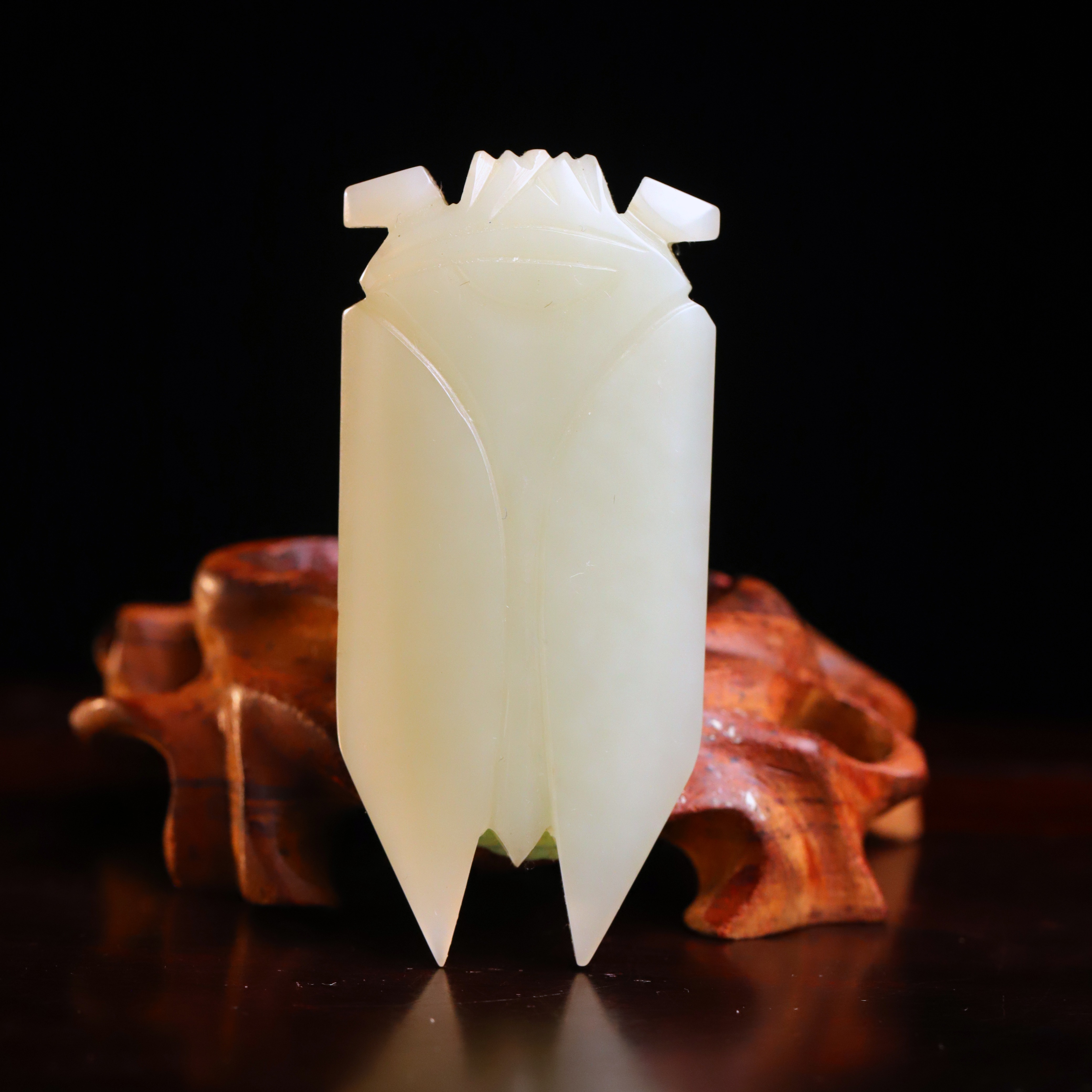 清代和田玉八刀蝉-NX