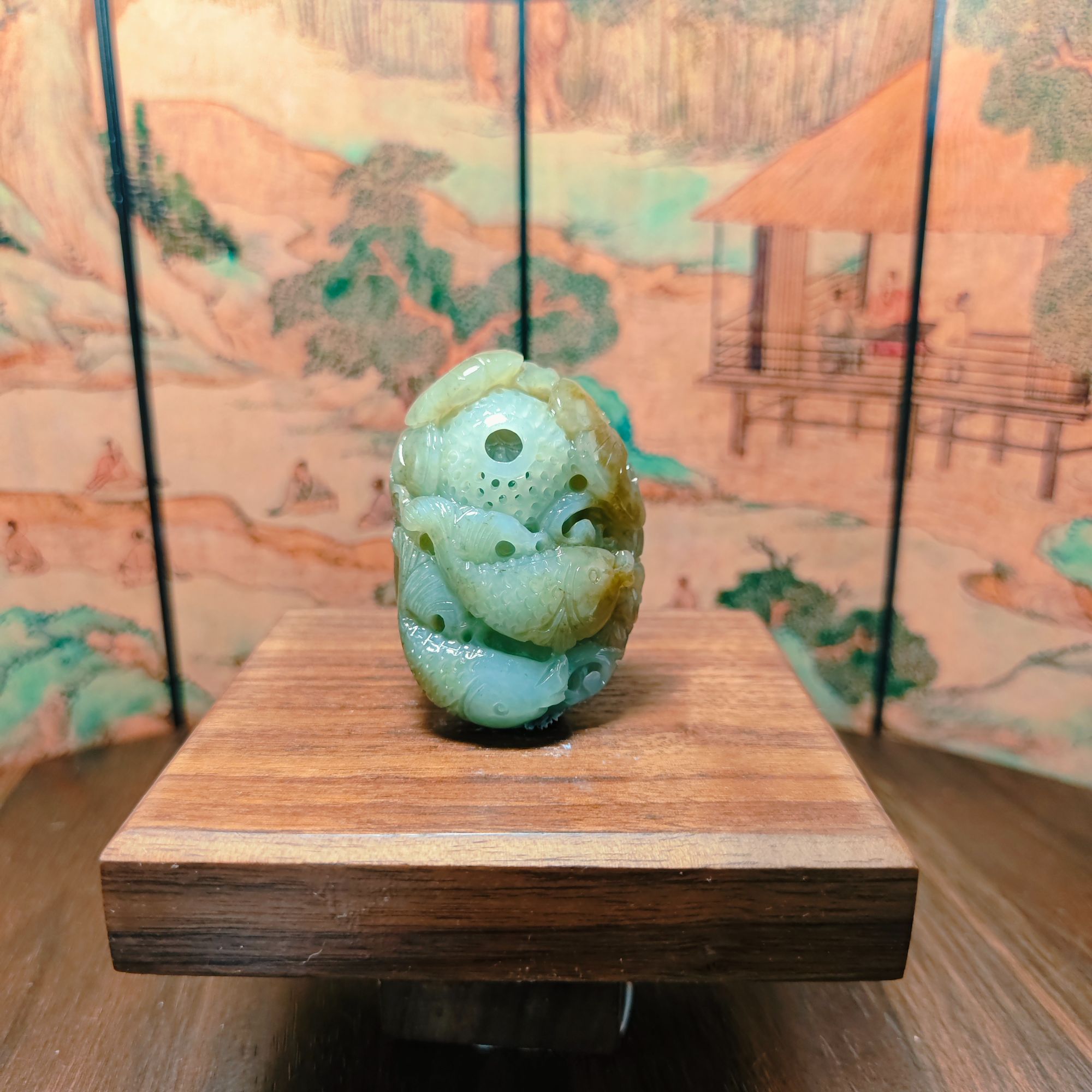 Q和田玉锦鲤吊坠0913