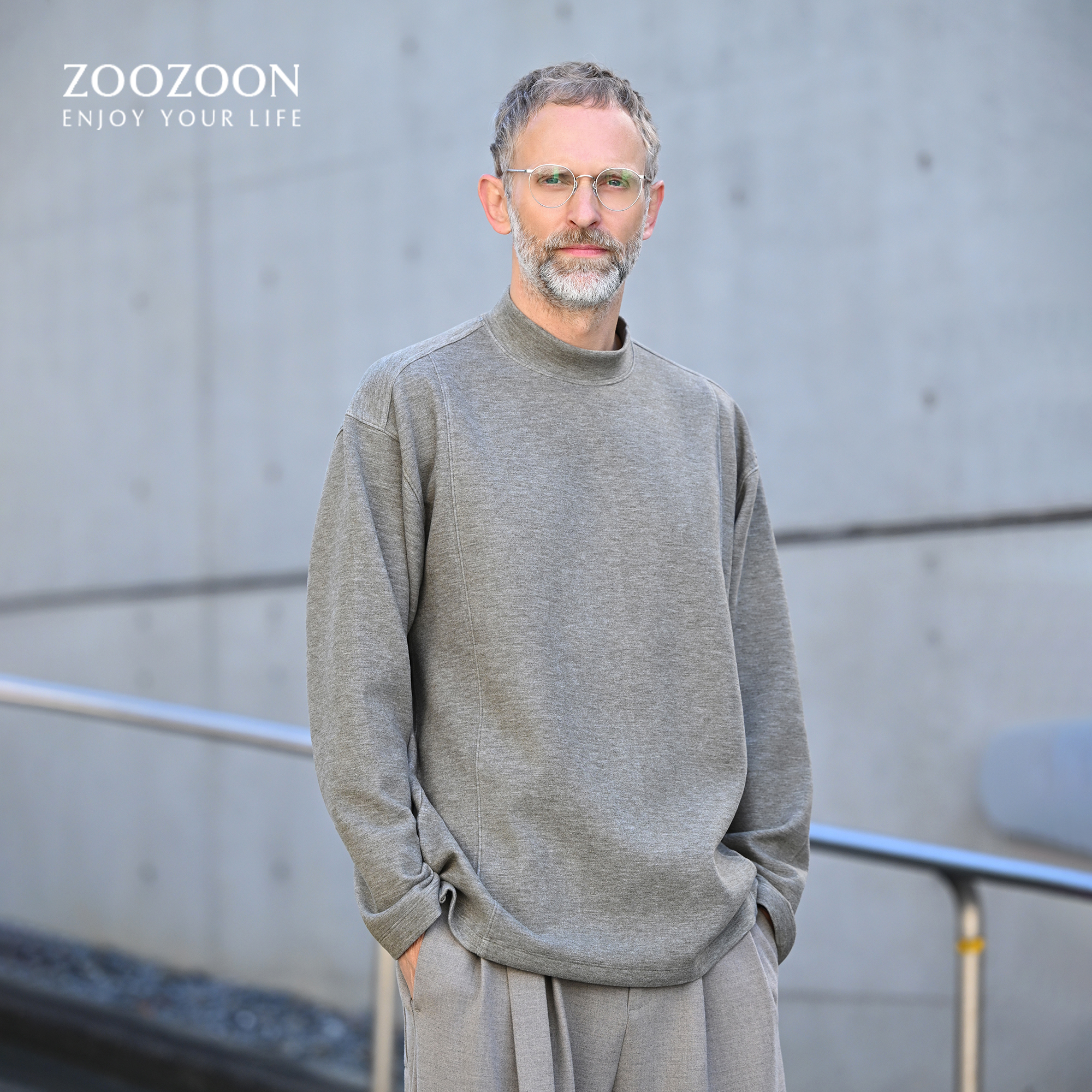 ZOOZOON男士打底衫内搭加绒纯色时尚百搭保暖休闲简约长袖t恤男潮