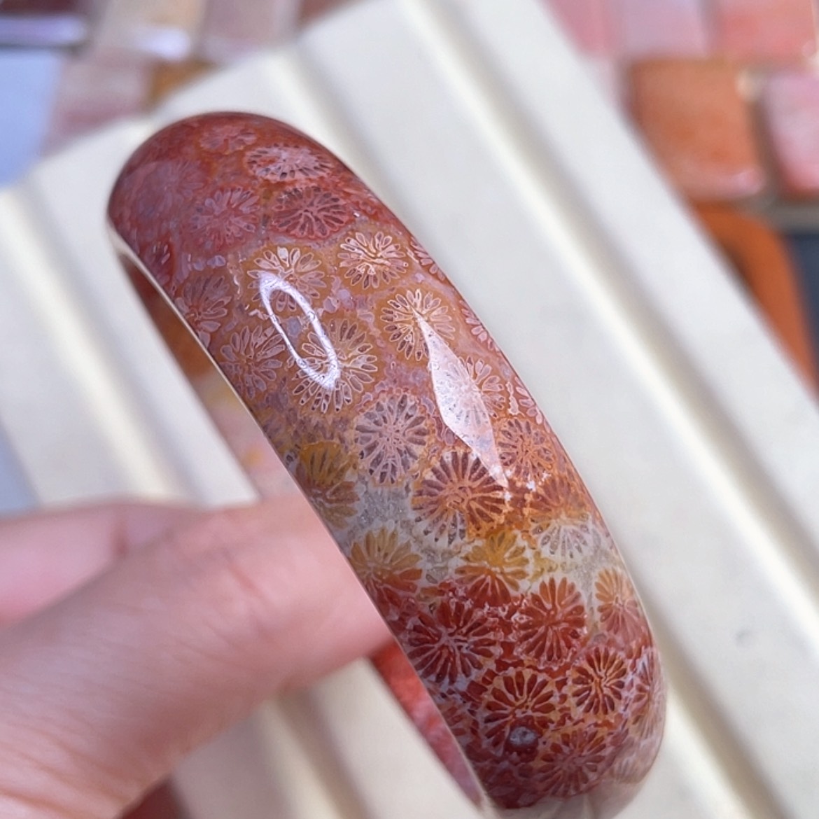 【闪购商品】硅化玉手镯未镶嵌圈口57