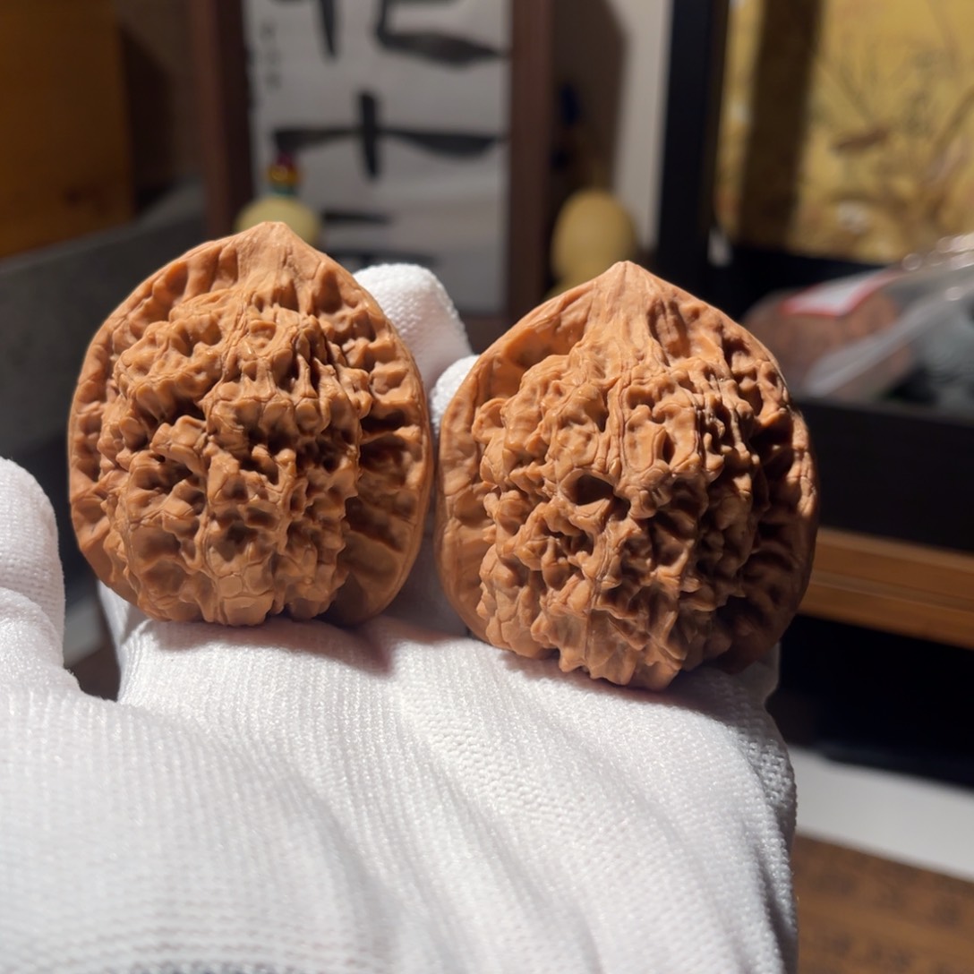 文玩核桃把件48 官帽全品有磕碰，不退不换！