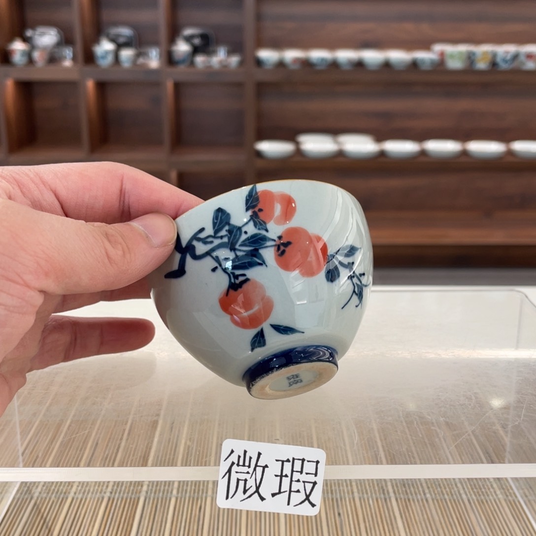釉下手绘茶具微瑕