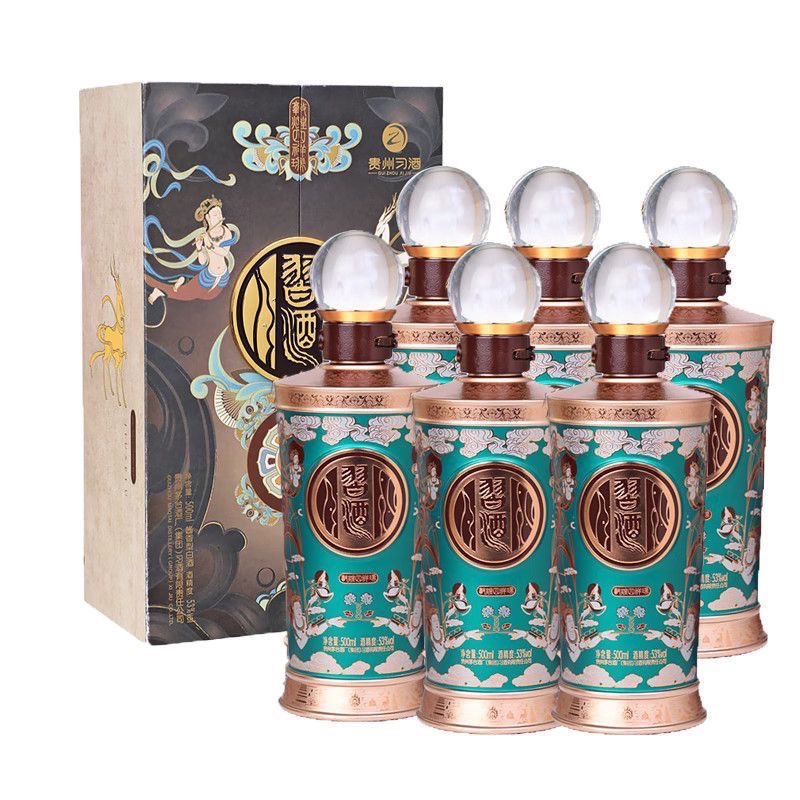 习酒习酒敦煌四祥瑞（九色鹿）整箱 53度酱香型白酒53度500ml*6