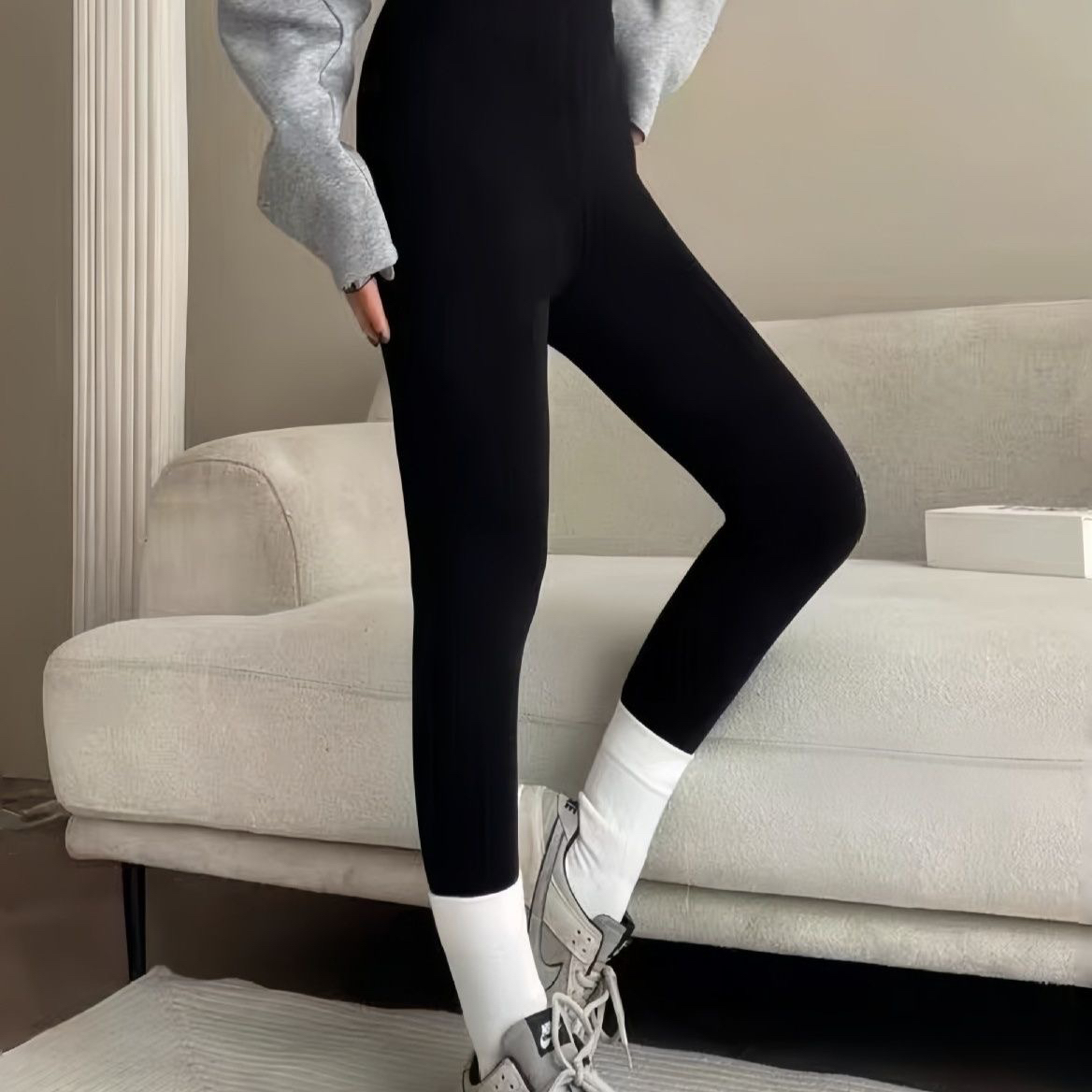 透气刺绣高腰打底裤塑形美体运动云朵裤