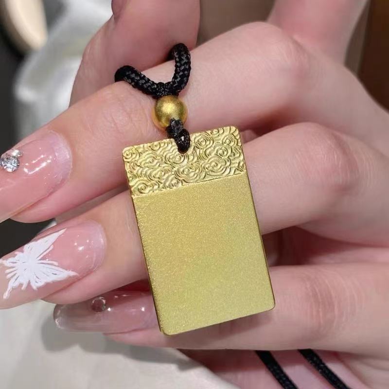 铜合金布艺项链 92平安无事牌绳 