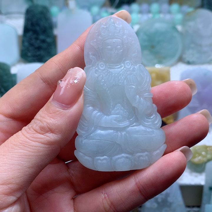 慎***独定制翡翠未镶嵌观音