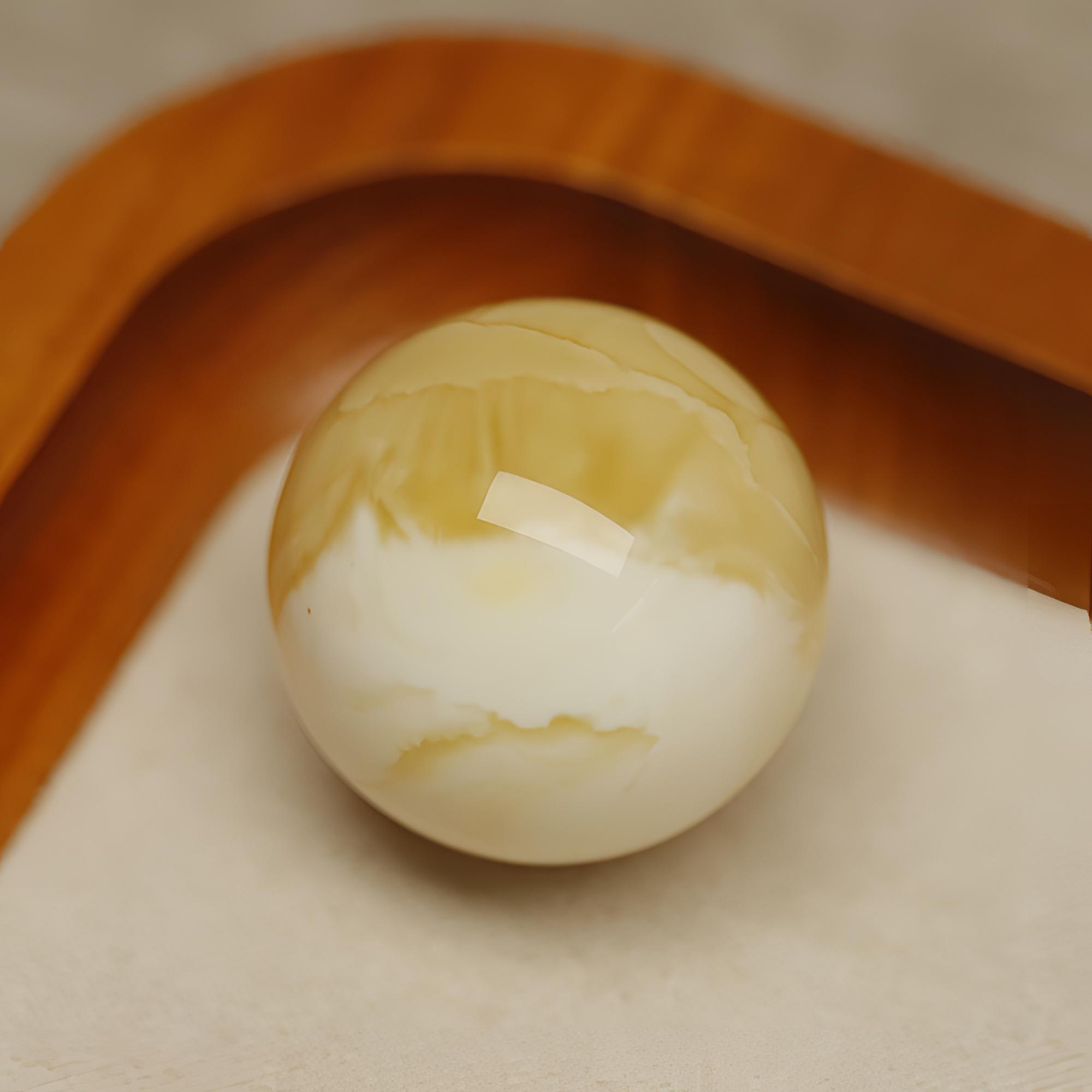 天然原矿俄料瓷白浓蜡精品蜜蜡文玩配饰圆珠23.8mm