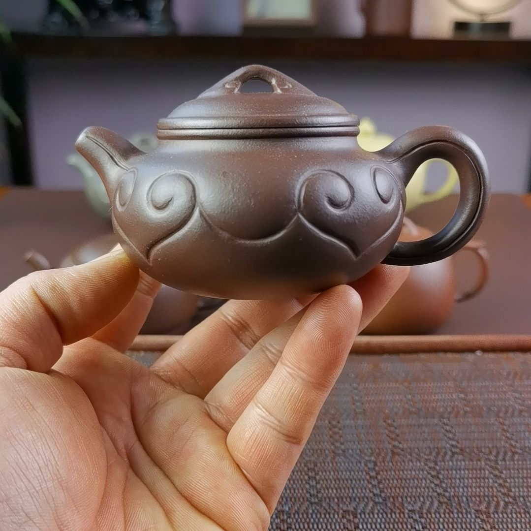 紫砂茶壶紫泥仿古如意170CC