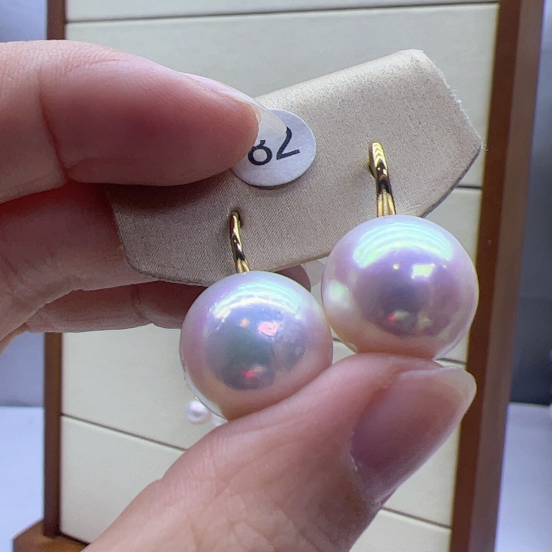 淡水珍珠耳饰银S925镶嵌