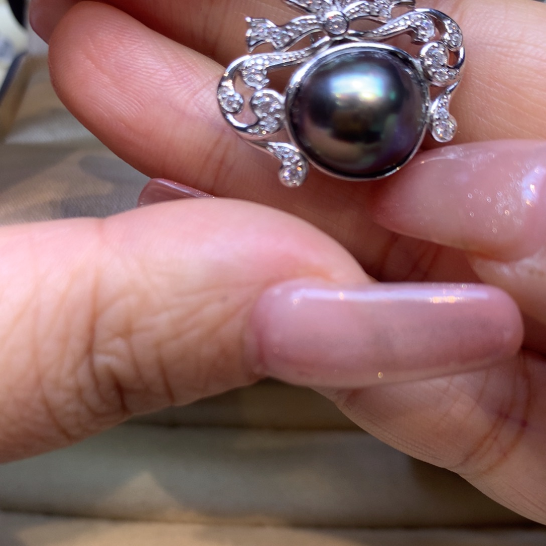 颈饰银S925镶嵌海水珍珠