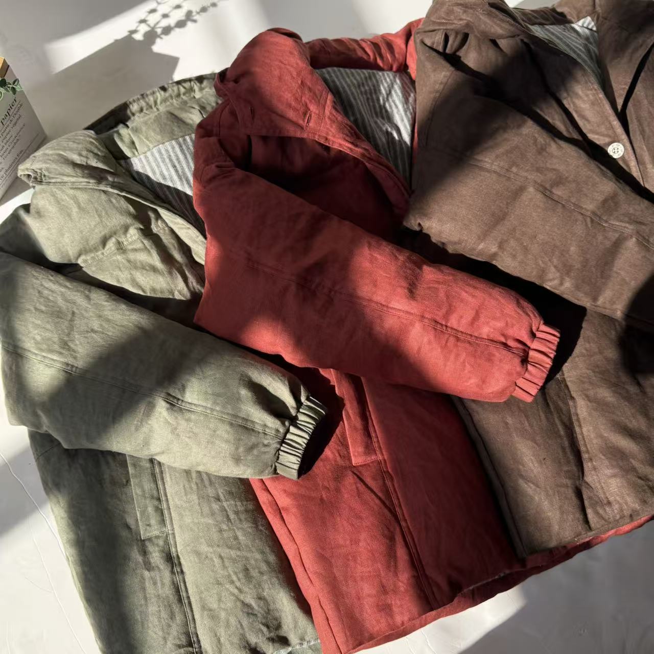 【95白鹅绒】兰姐服饰直播间冬季新款中长款汉麻连帽羽绒服1164