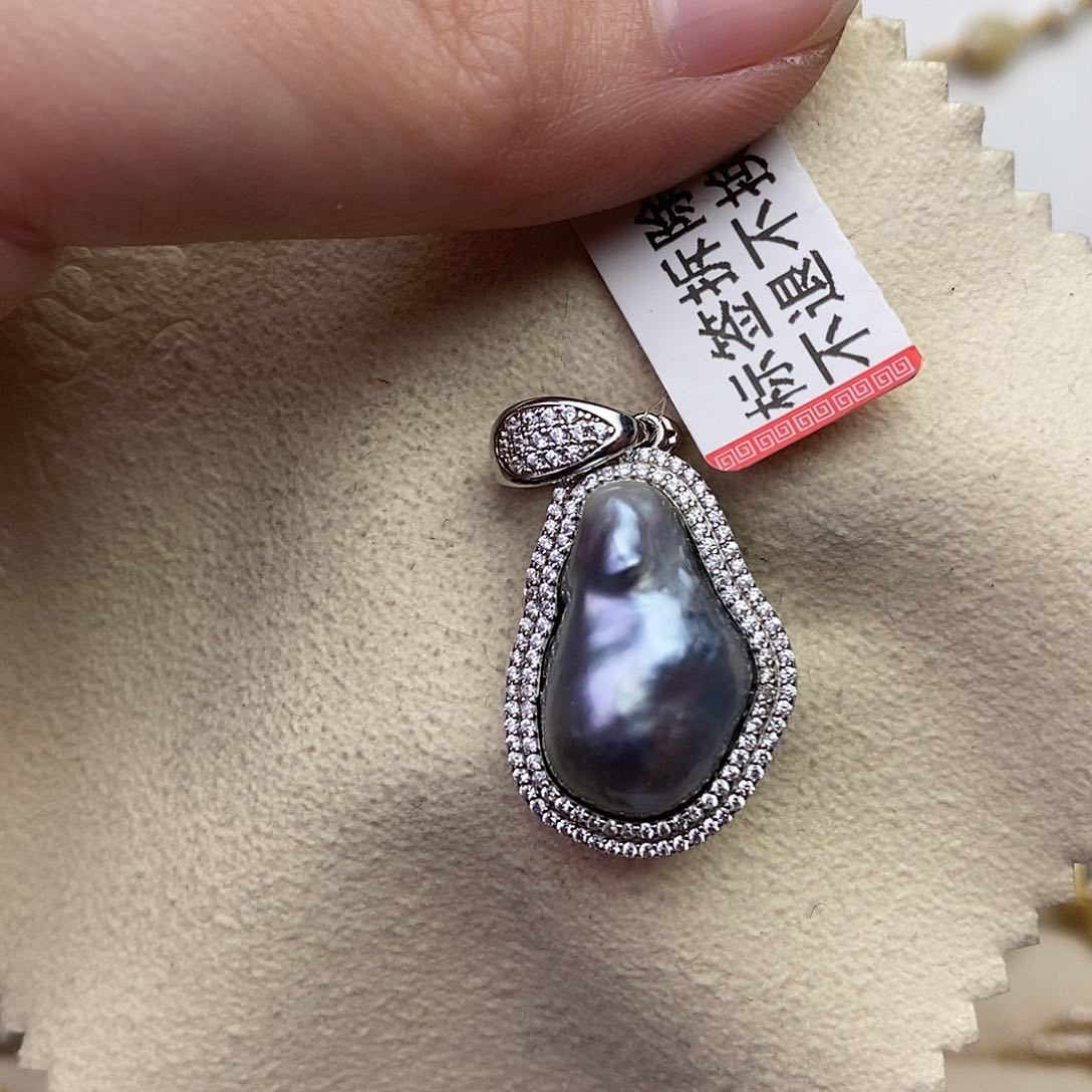 海水珍珠颈饰银S925镶嵌